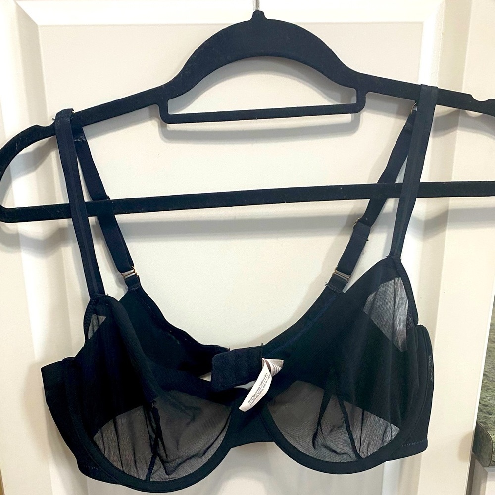 Auden Black Mesh Lace unlined cup bra with underwire - Size 36D